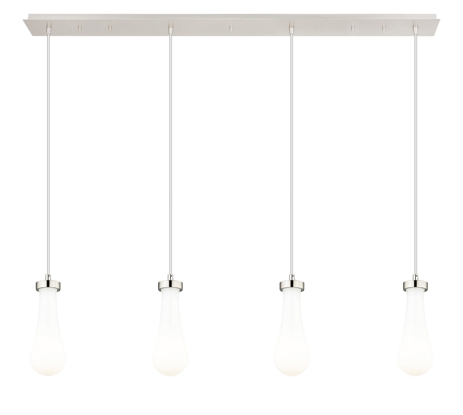 Four Light Linear Pendant by Innovations - Downtown Urban Collection, Brushed Polished Nickel Finish - 124-451-1P-PN-G451-4GWH