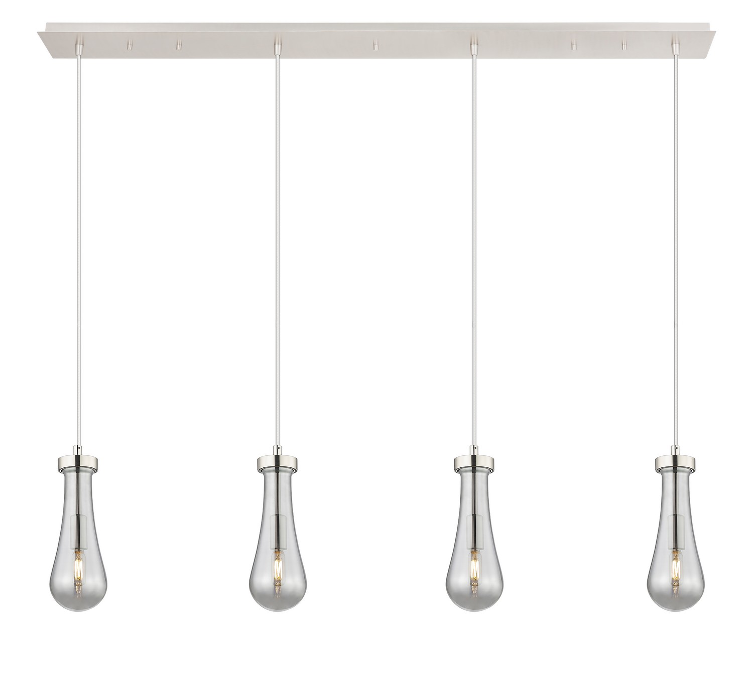 Four Light Linear Pendant by Innovations - Downtown Urban Collection, Polished Nickel Finish - 124-451-1P-PN-G451-4SM