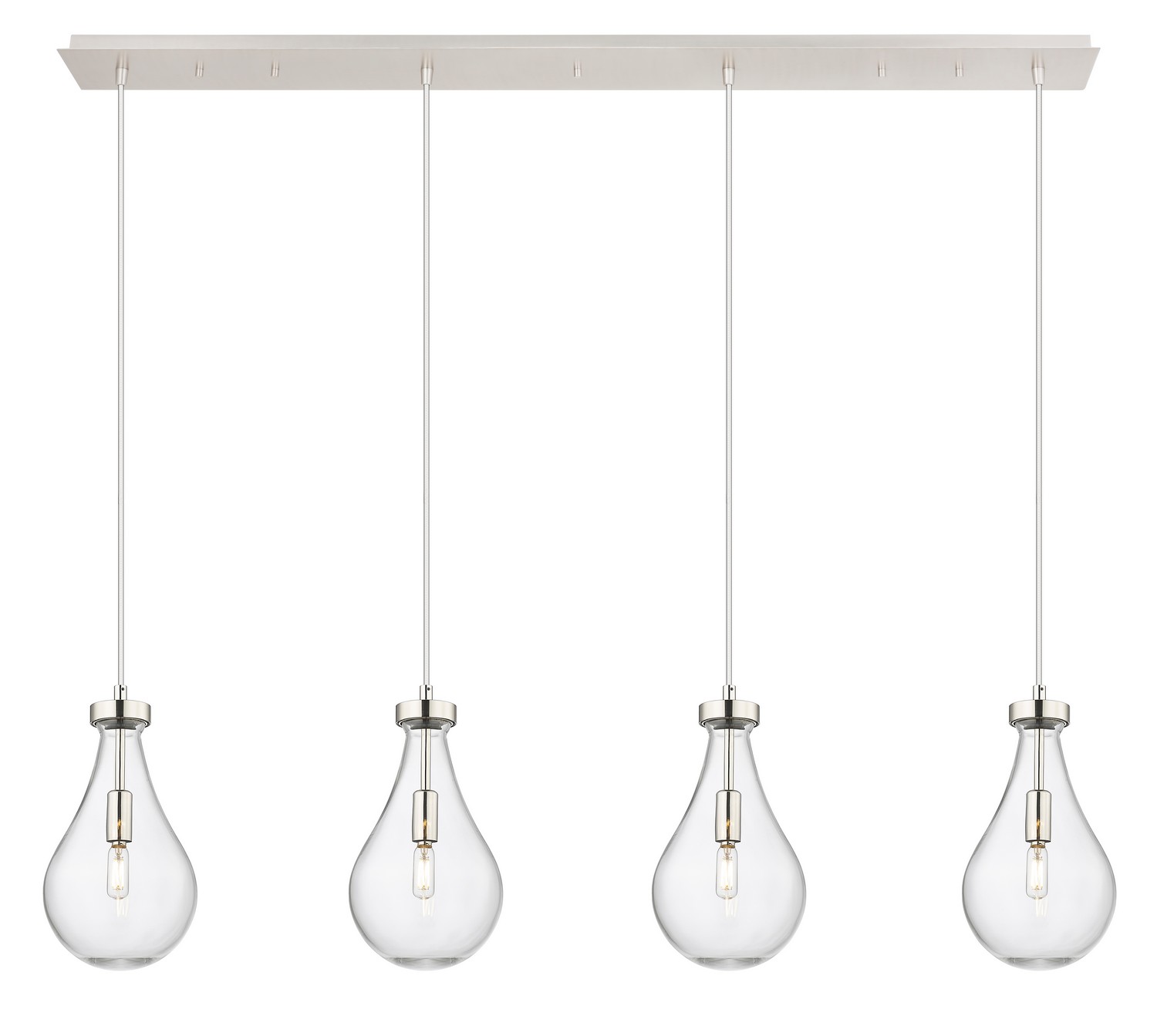 Four Light Linear Pendant by Innovations - Downtown Urban Collection, Polished Nickel Finish - 124-451-1P-PN-G451-7CL