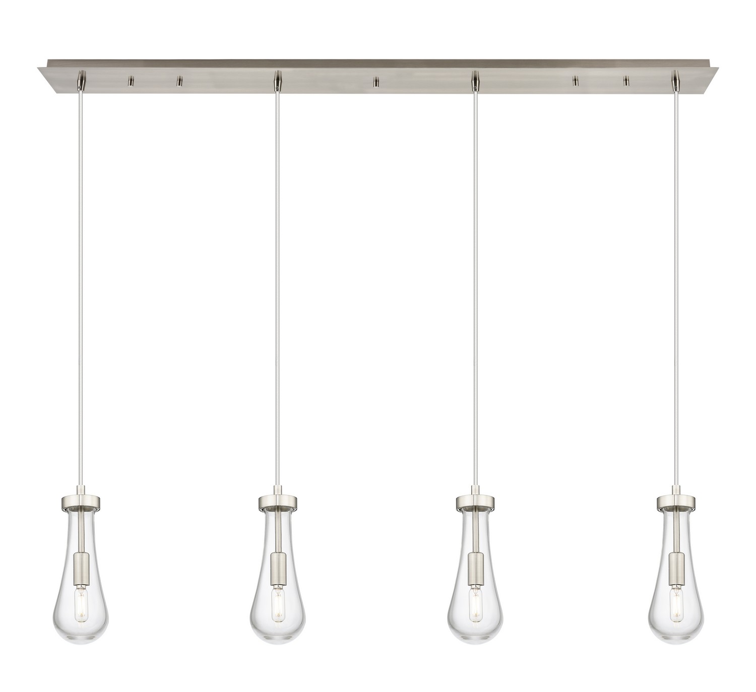 Four Light Linear Pendant by Innovations - Downtown Urban Collection, Brushed Satin Nickel Finish - 124-451-1P-SN-G451-4CL