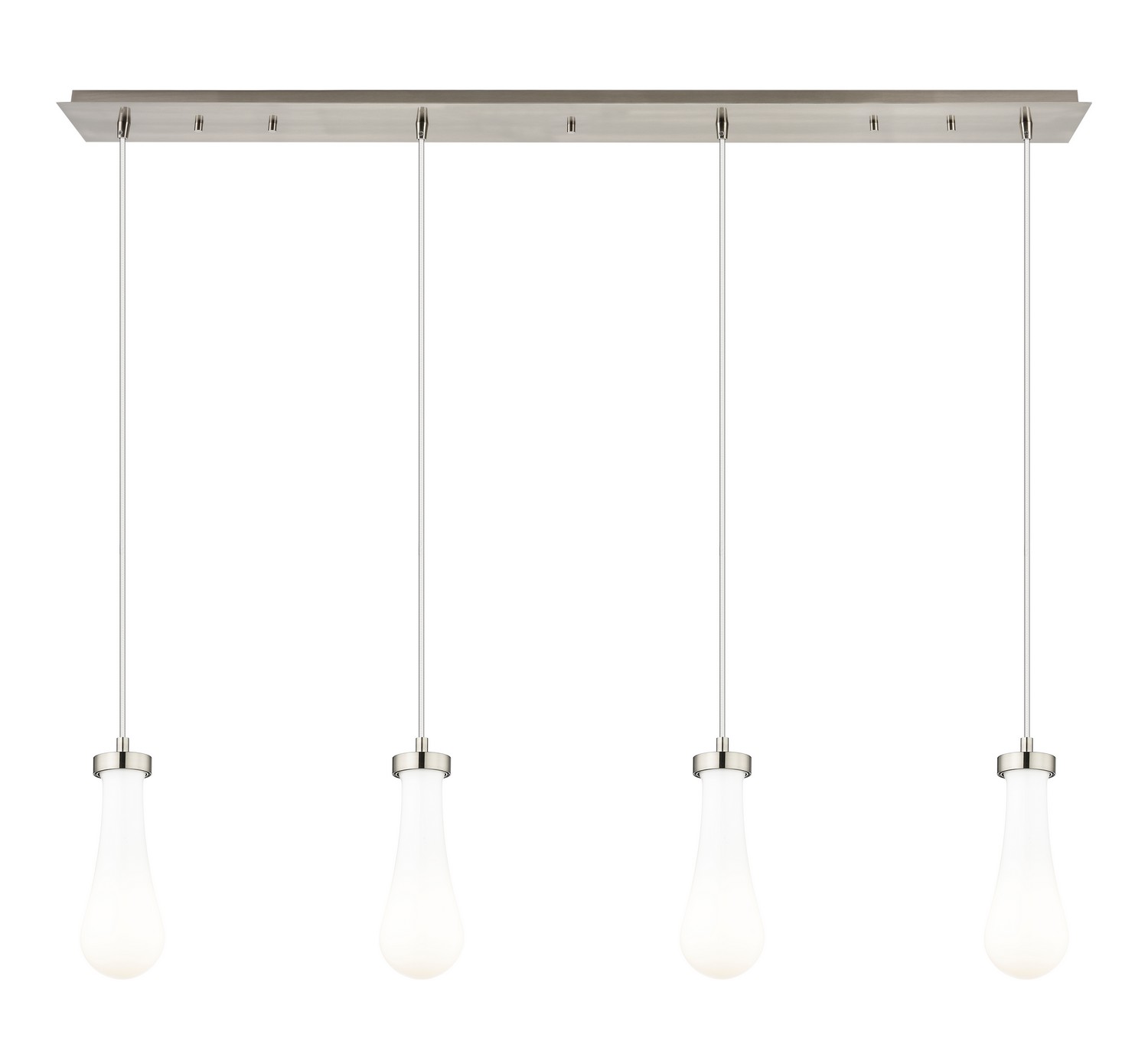 Four Light Linear Pendant by Innovations - Downtown Urban Collection, Brushed Satin Nickel Finish - 124-451-1P-SN-G451-4GWH