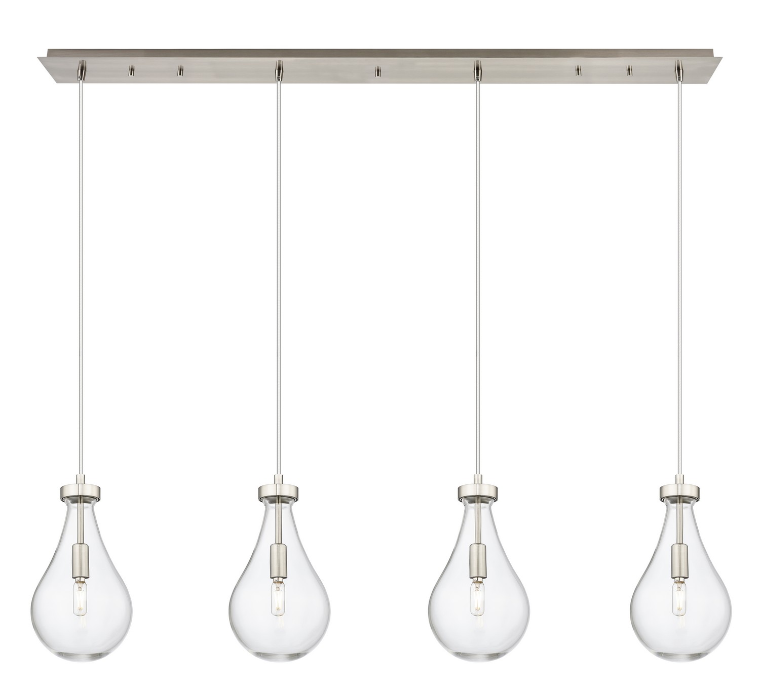Four Light Linear Pendant by Innovations - Downtown Urban Collection, Brushed Satin Nickel Finish - 124-451-1P-SN-G451-7CL