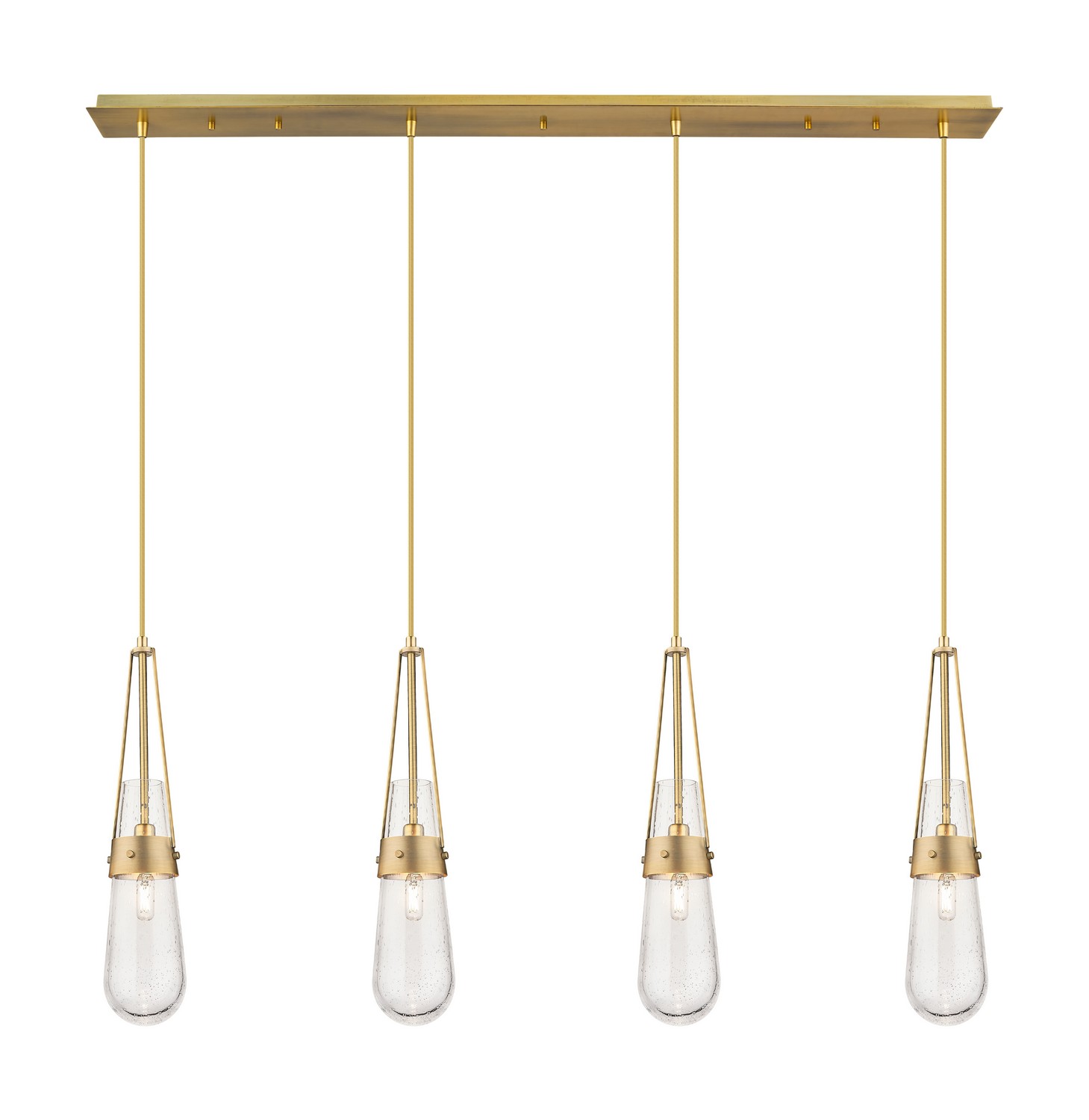 Four Light Linear Pendant by Innovations - Downtown Urban Collection, Brushed Brass Finish - 124-452-1P-BB-G452-4SDY