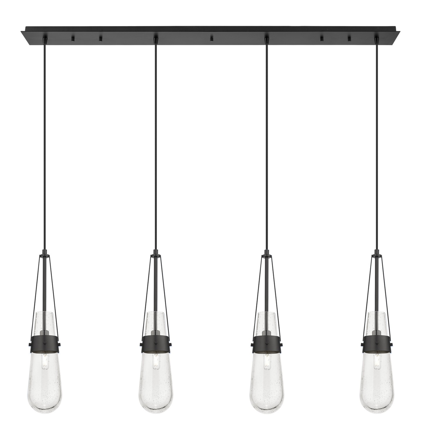 Four Light Linear Pendant by Innovations - Downtown Urban Collection, Matte Black Finish - 124-452-1P-BK-G452-4SDY