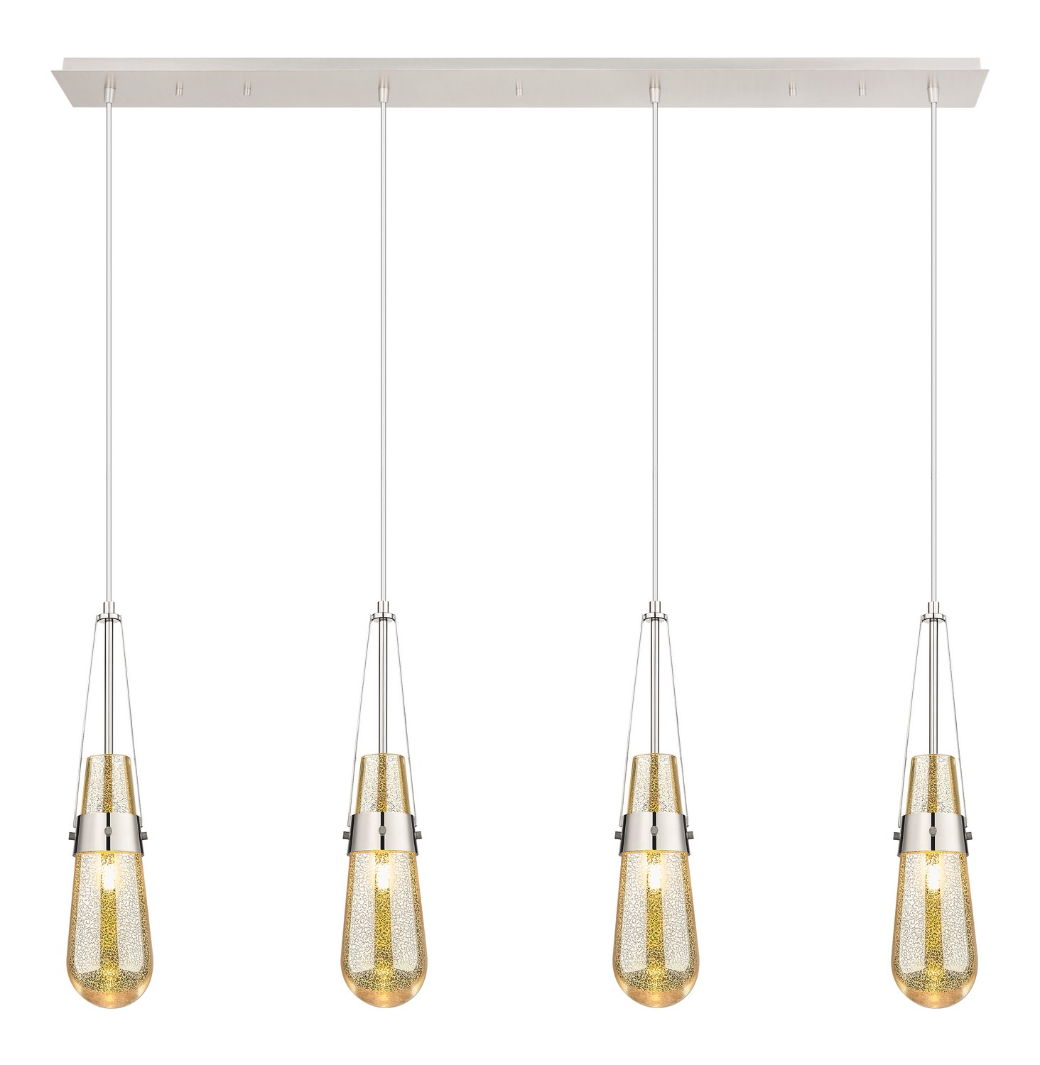 Four Light Linear Pendant by Innovations - Downtown Urban Collection, Polished Nickel Finish - 124-452-1P-PN-G452-4ME