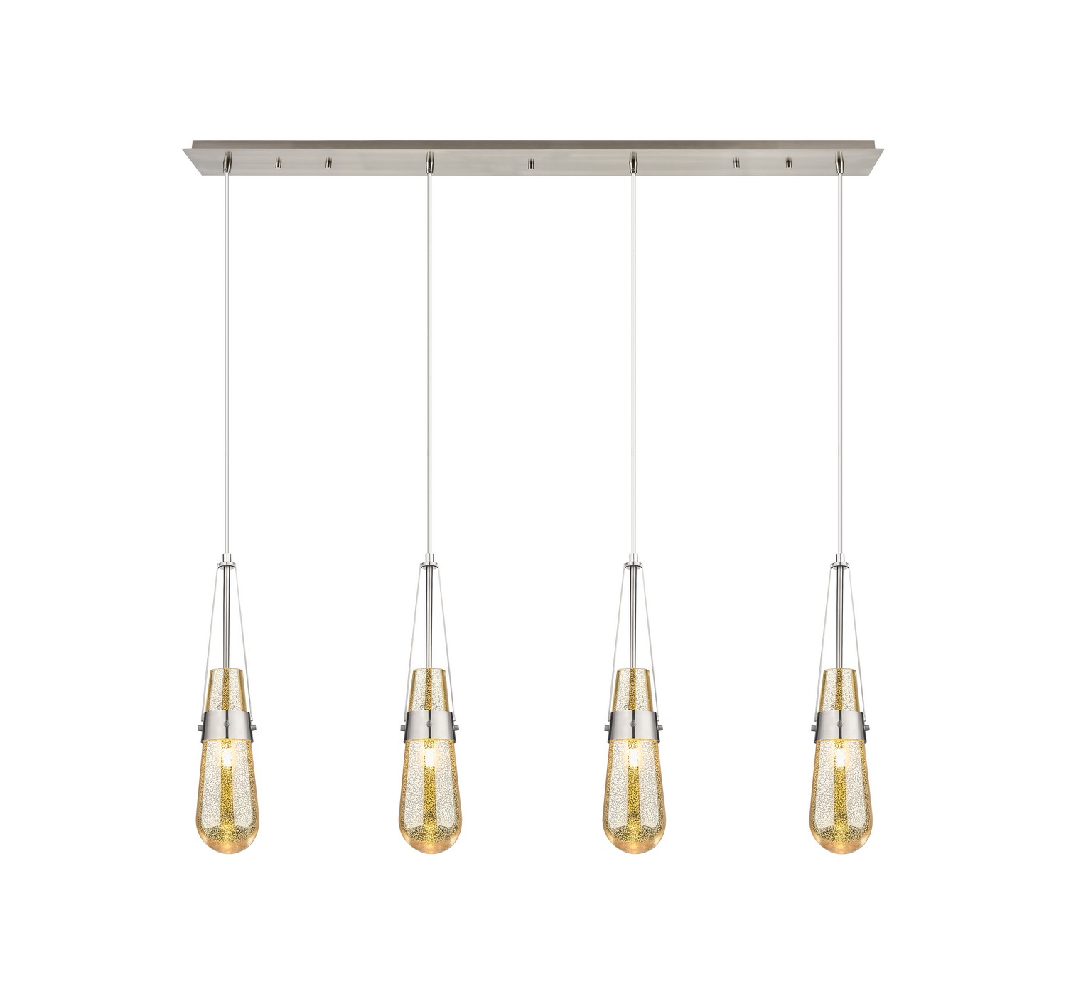Four Light Linear Pendant by Innovations - Downtown Urban Collection, Brushed Satin Nickel Finish - 124-452-1P-SN-G452-4ME