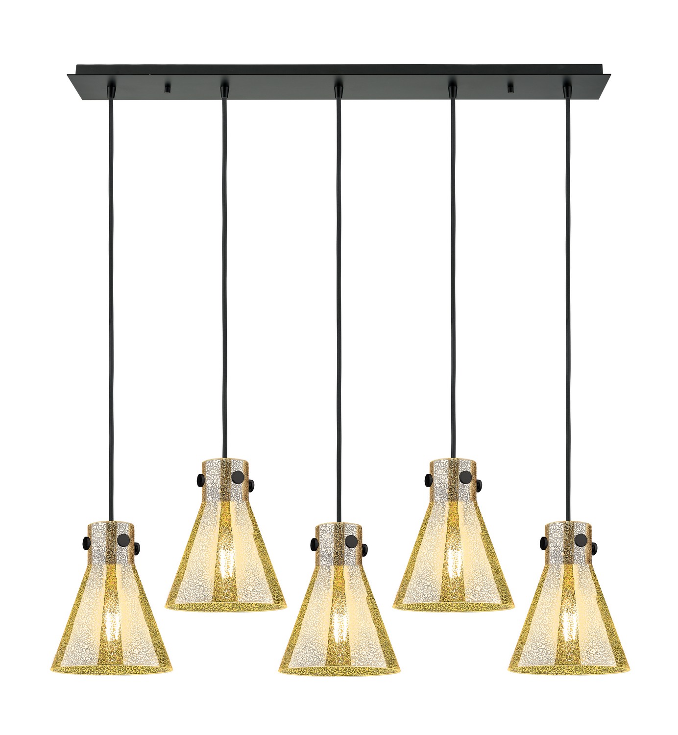 Five Light Linear Pendant by Innovations - Downtown Urban Collection, Matte Black Finish - 125-410-1PS-BK-G411-8ME