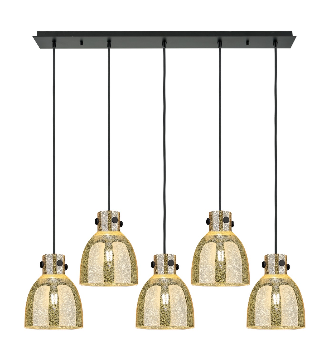 Five Light Linear Pendant by Innovations - Downtown Urban Collection, Matte Black Finish - 125-410-1PS-BK-G412-8ME