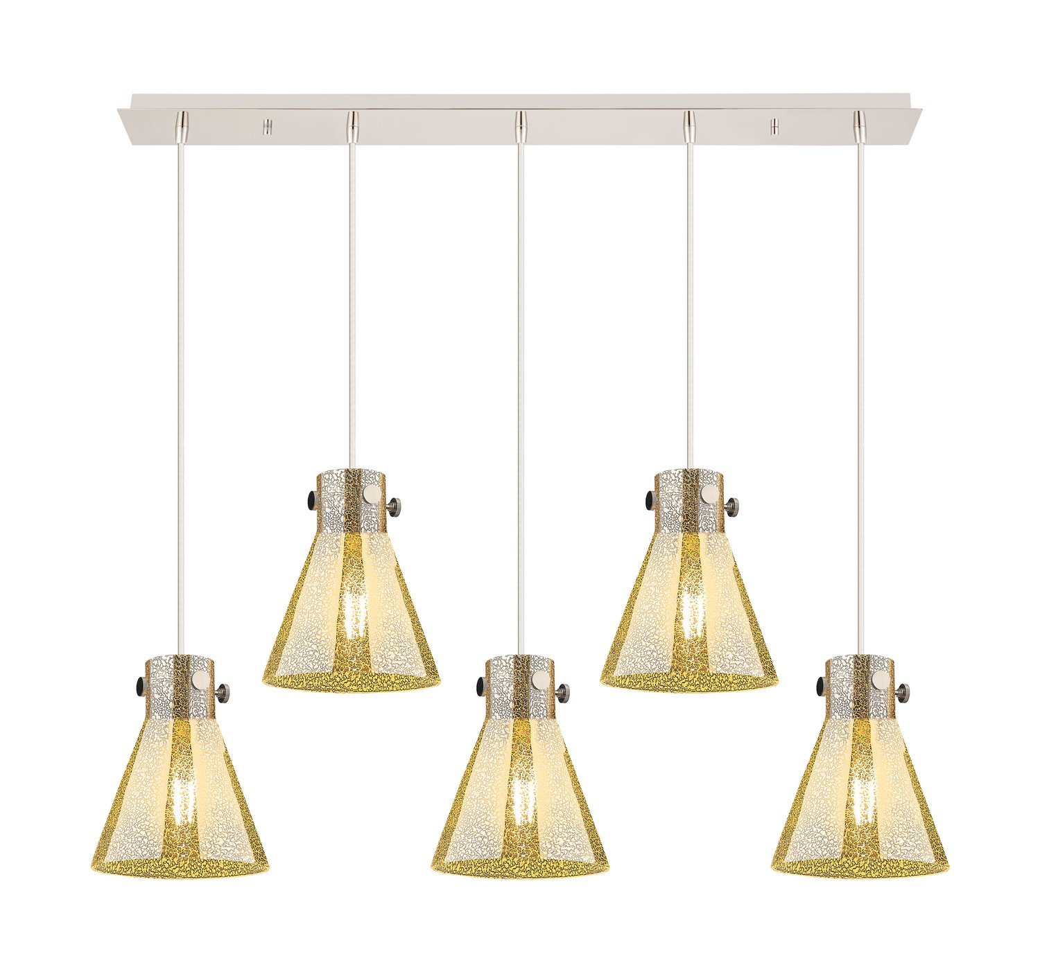 Five Light Linear Pendant by Innovations - Downtown Urban Collection, Polished Nickel Finish - 125-410-1PS-PN-G411-8ME