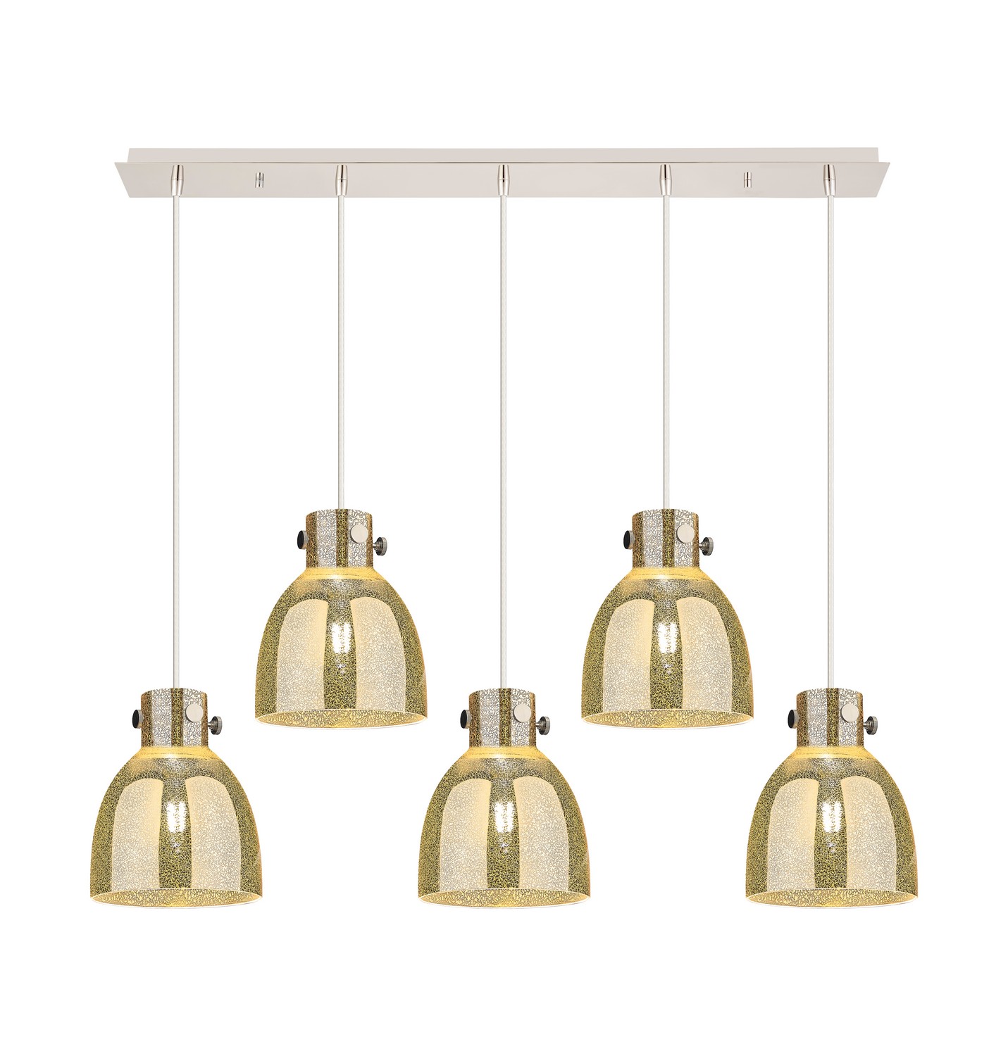 Five Light Linear Pendant by Innovations - Downtown Urban Collection, Polished Nickel Finish - 125-410-1PS-PN-G412-8ME
