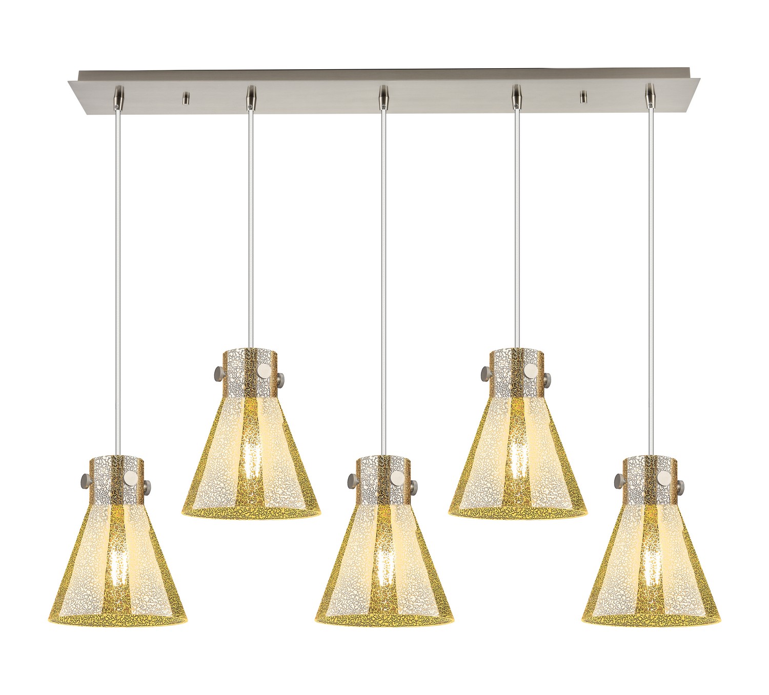 Five Light Linear Pendant by Innovations - Downtown Urban Collection, Brushed Satin Nickel Finish - 125-410-1PS-SN-G411-8ME