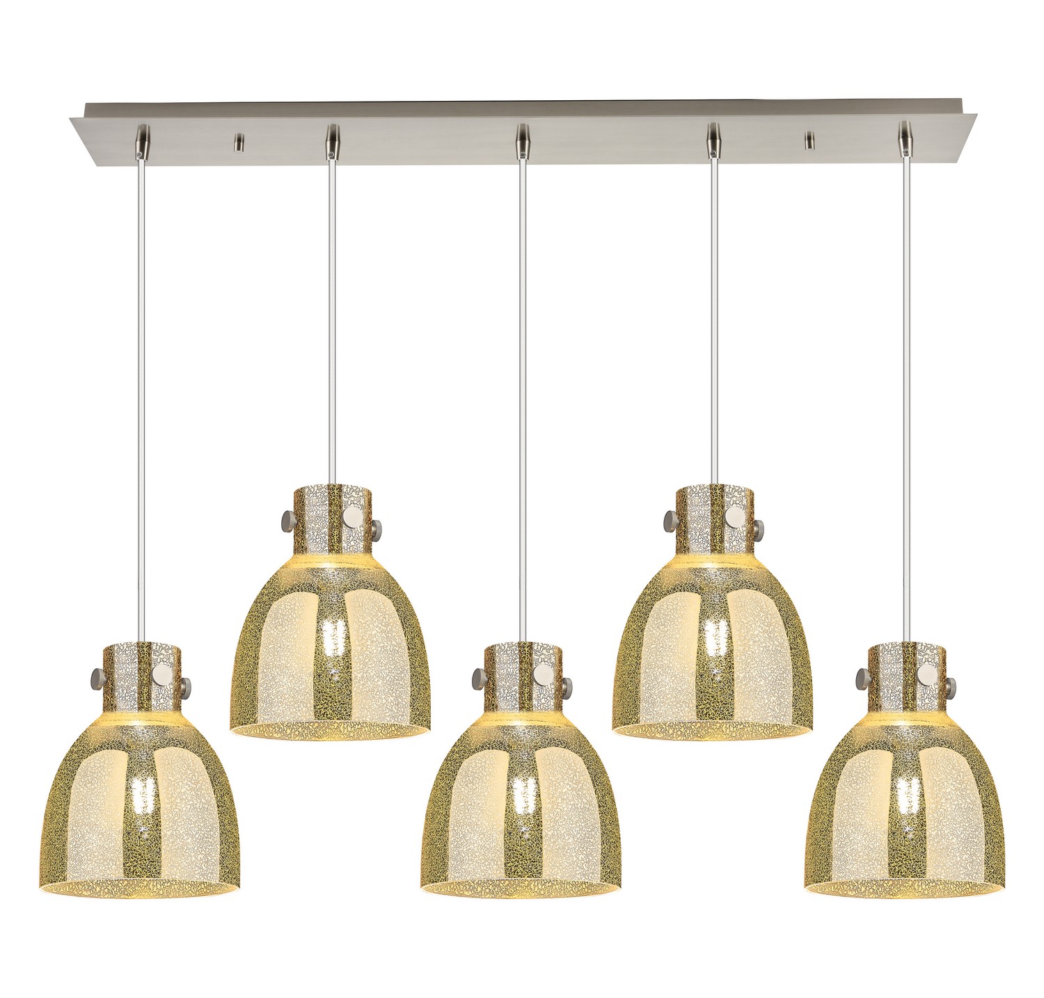 Five Light Linear Pendant by Innovations - Downtown Urban Collection, Brushed Satin Nickel Finish - 125-410-1PS-SN-G412-8ME