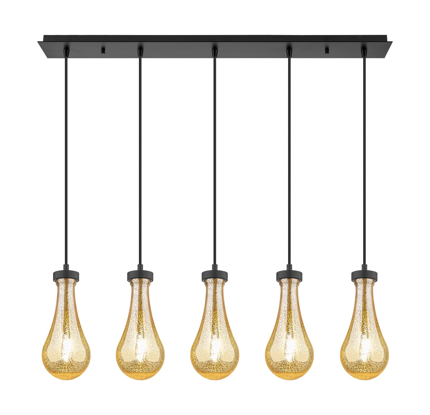 Five Light Linear Pendant by Innovations - Downtown Urban Collection, Matte Black Finish - 125-451-1P-BK-G451-5ME