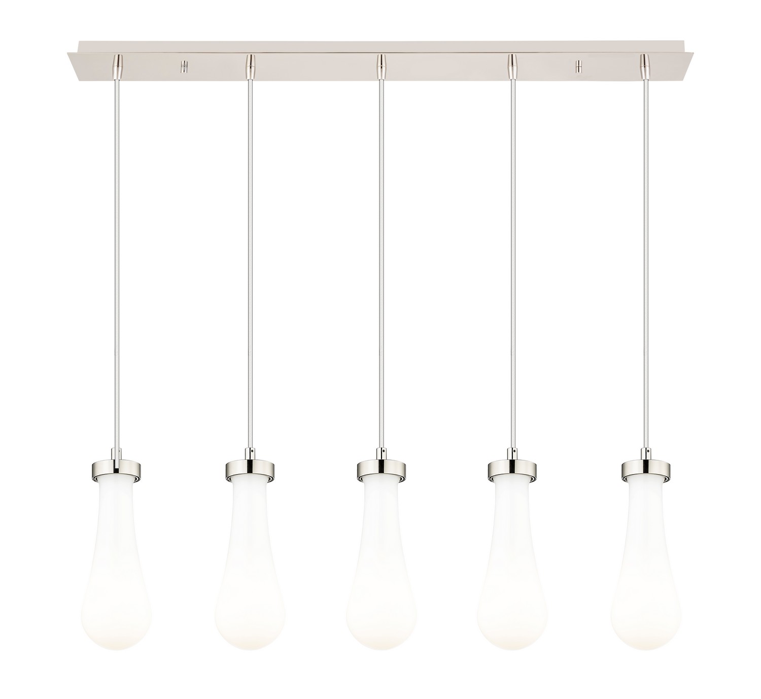 Five Light Linear Pendant by Innovations - Downtown Urban Collection, Brushed Polished Nickel Finish - 125-451-1P-PN-G451-4GWH