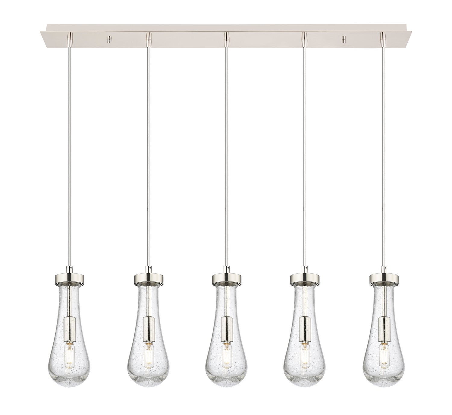 Five Light Linear Pendant by Innovations - Downtown Urban Collection, Brushed Polished Nickel Finish - 125-451-1P-PN-G451-4SDY