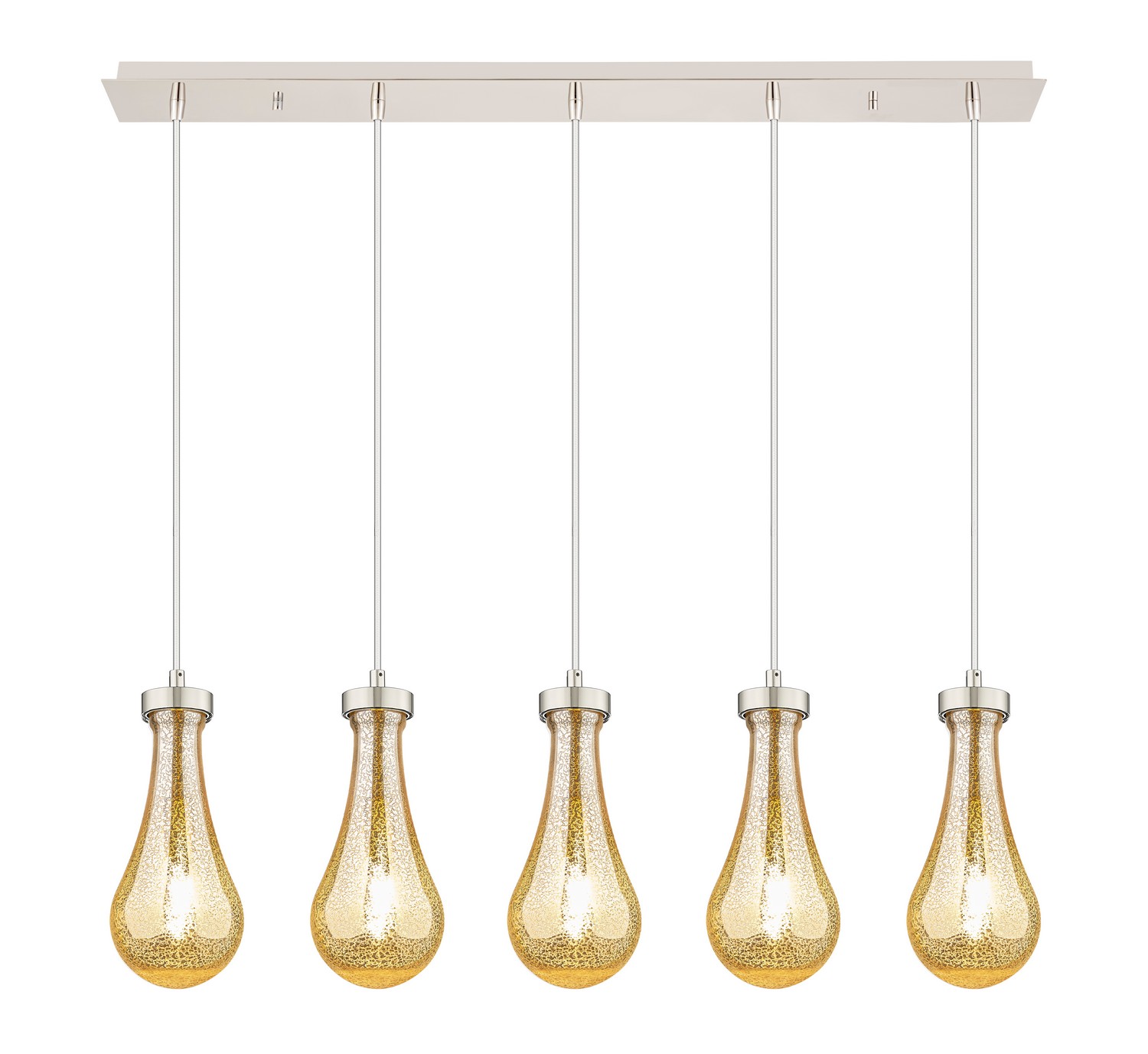 Five Light Linear Pendant by Innovations - Downtown Urban Collection, Polished Nickel Finish - 125-451-1P-PN-G451-5ME