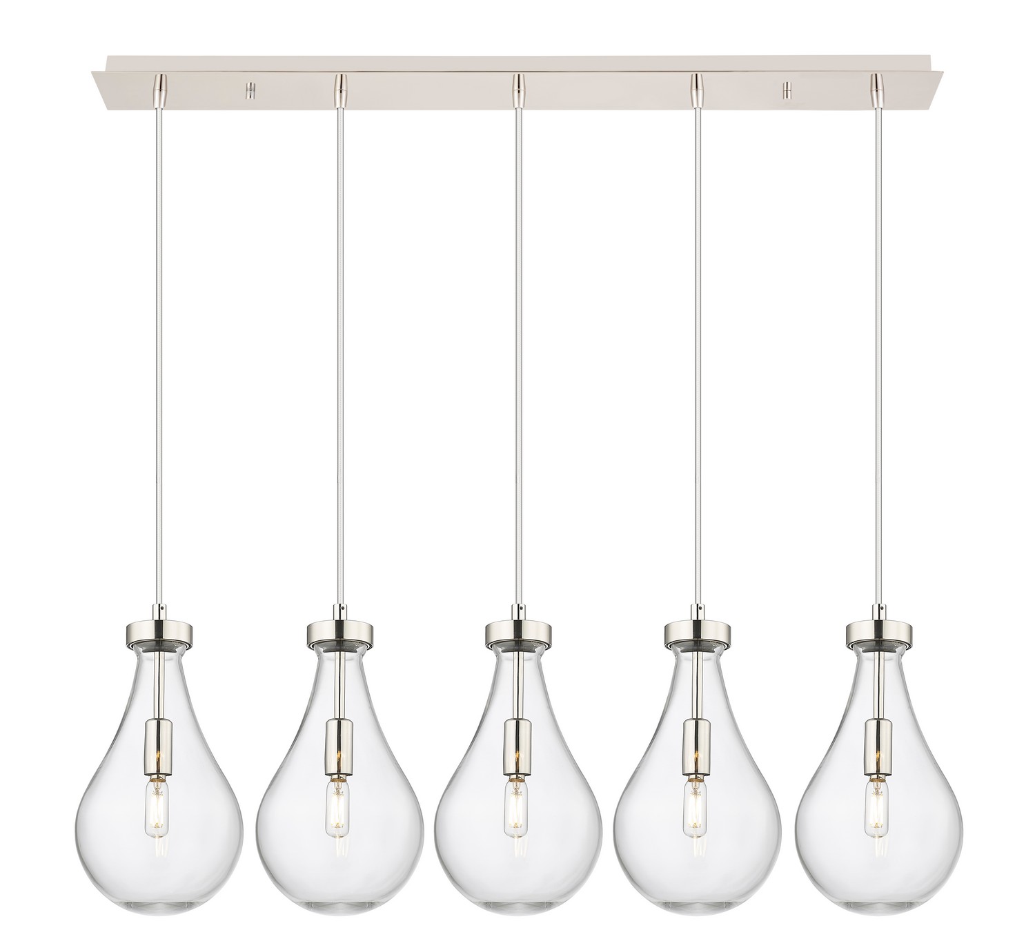 Five Light Linear Pendant by Innovations - Downtown Urban Collection, Polished Nickel Finish - 125-451-1P-PN-G451-7CL