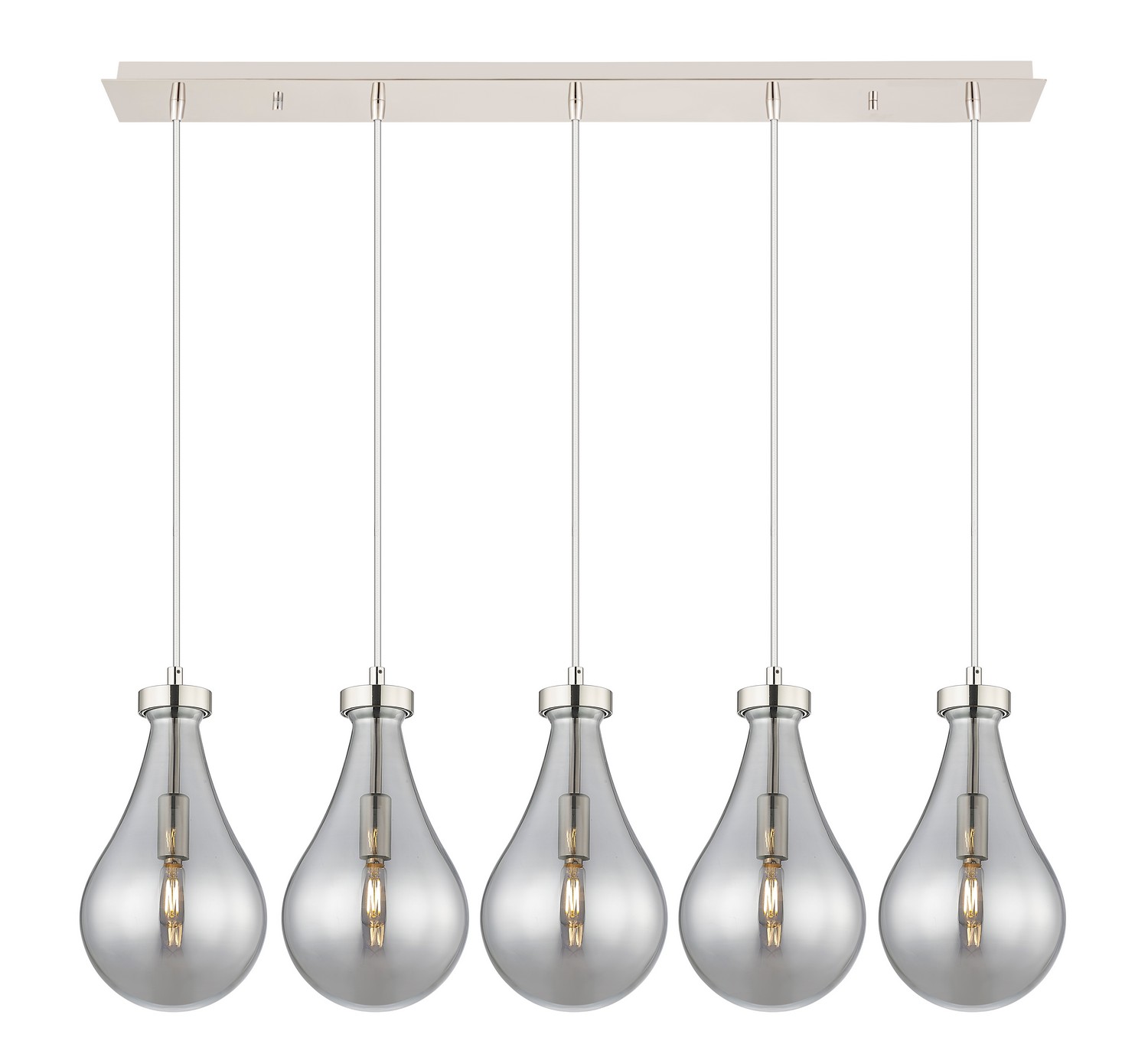 Five Light Linear Pendant by Innovations - Downtown Urban Collection, Polished Nickel Finish - 125-451-1P-PN-G451-7SM