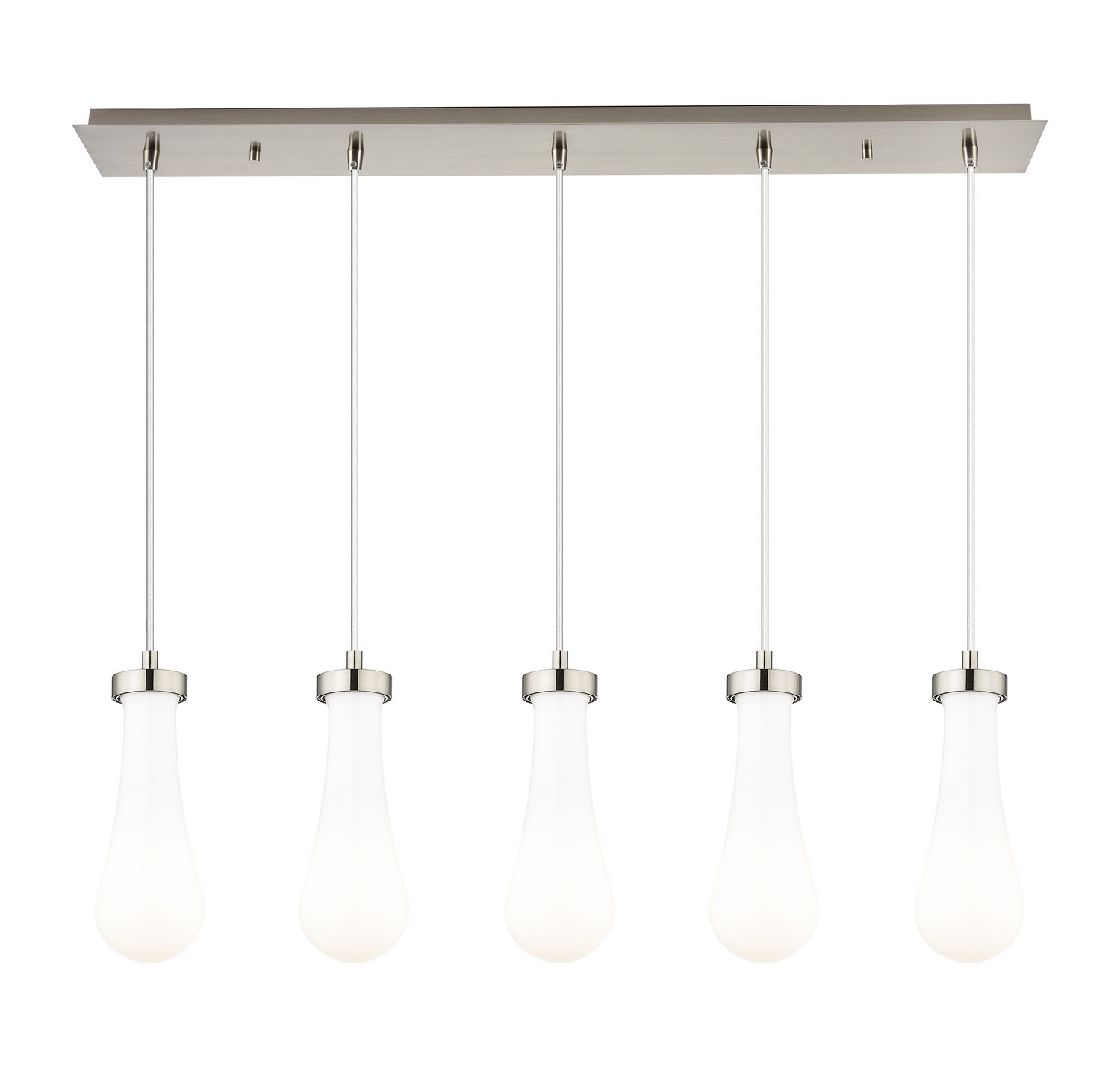 Five Light Linear Pendant by Innovations - Downtown Urban Collection, Brushed Satin Nickel Finish - 125-451-1P-SN-G451-4GWH
