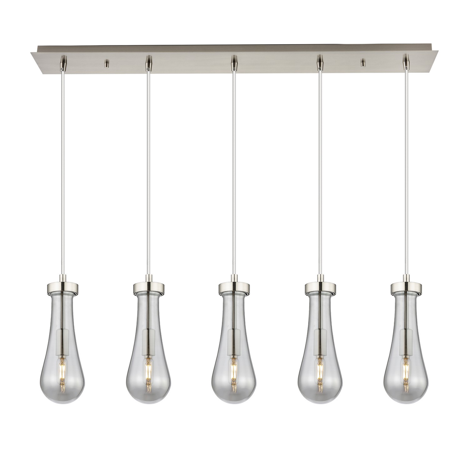Five Light Linear Pendant by Innovations - Downtown Urban Collection, Brushed Satin Nickel Finish - 125-451-1P-SN-G451-4SM