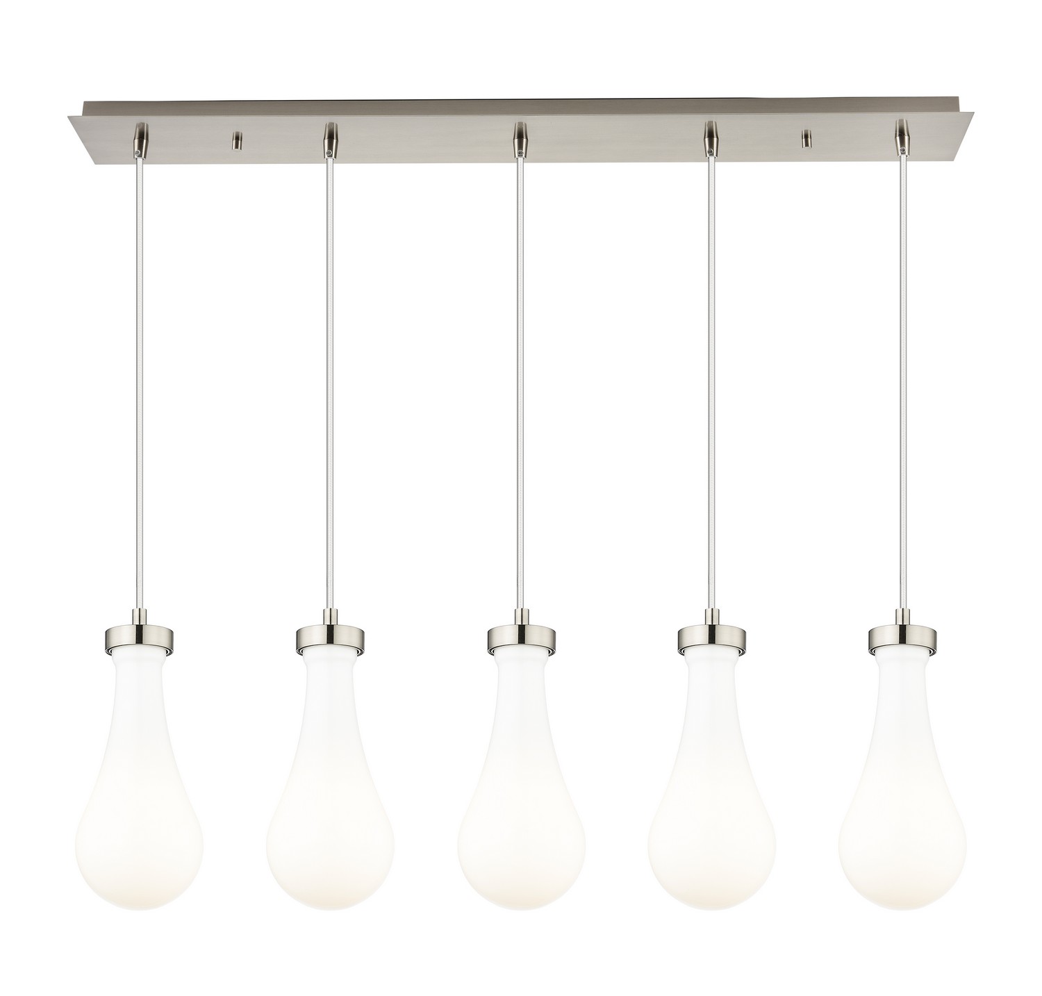 Five Light Linear Pendant by Innovations - Downtown Urban Collection, Brushed Satin Nickel Finish - 125-451-1P-SN-G451-5GWH