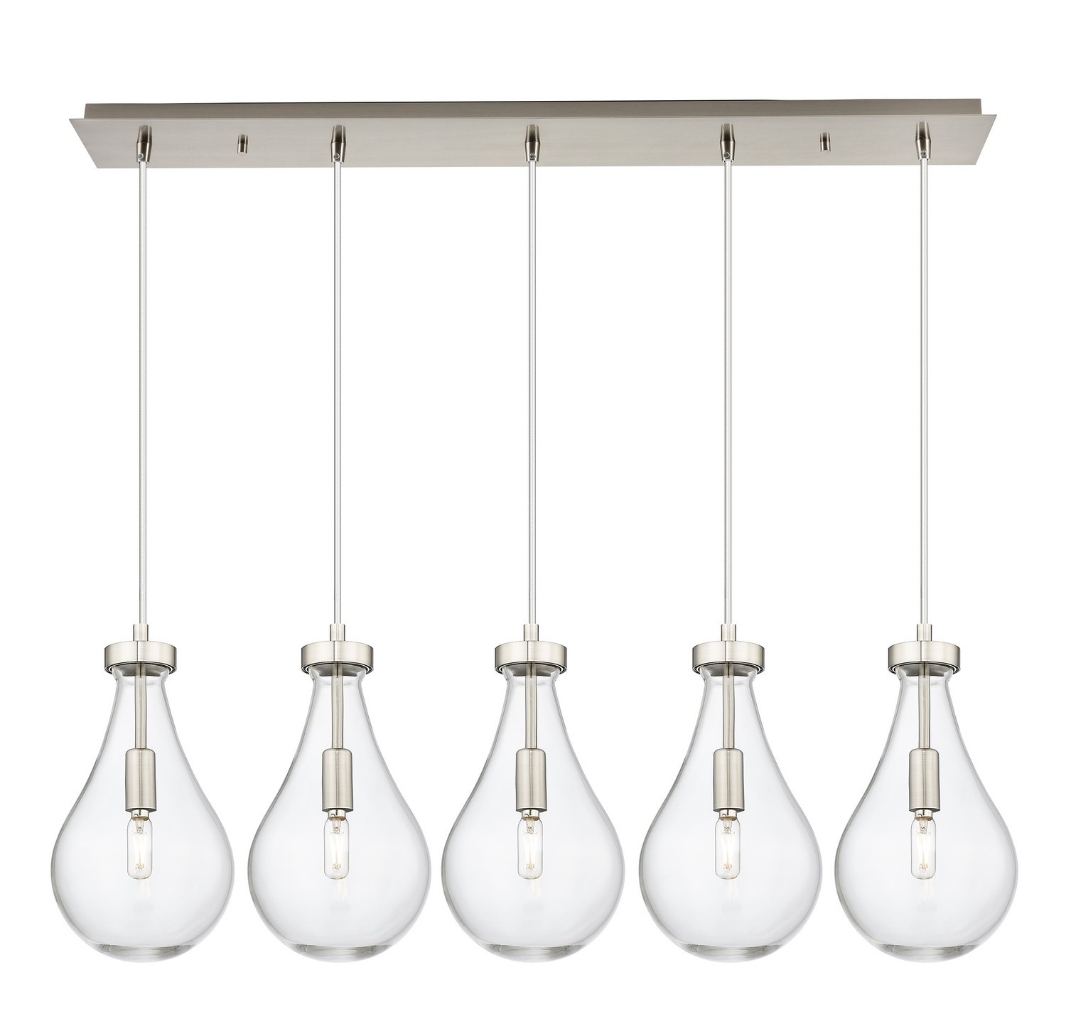 Five Light Linear Pendant by Innovations - Downtown Urban Collection, Brushed Satin Nickel Finish - 125-451-1P-SN-G451-7CL