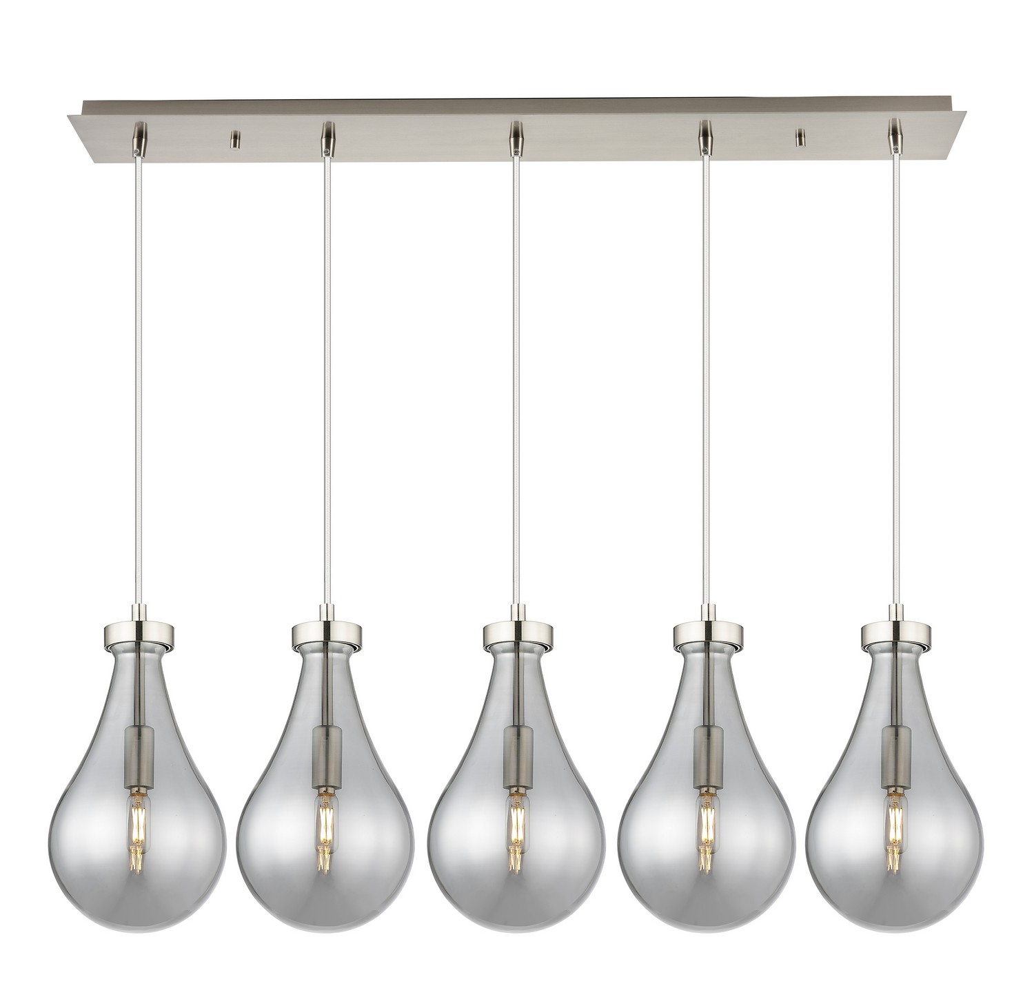 Five Light Linear Pendant by Innovations - Downtown Urban Collection, Brushed Satin Nickel Finish - 125-451-1P-SN-G451-7SM