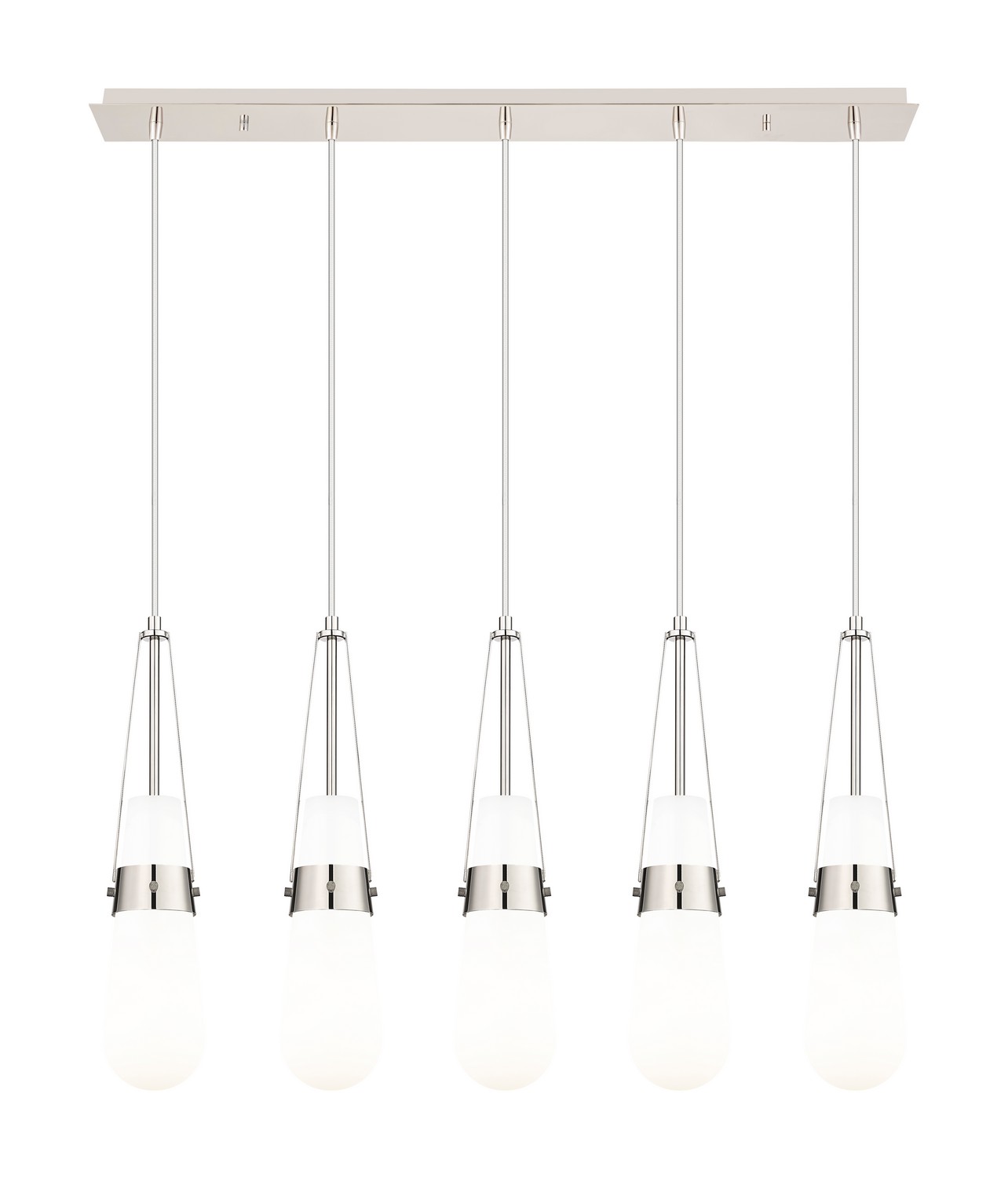 Five Light Linear Pendant by Innovations - Downtown Urban Collection, Polished Nickel Finish - 125-452-1P-PN-G452-4GWH