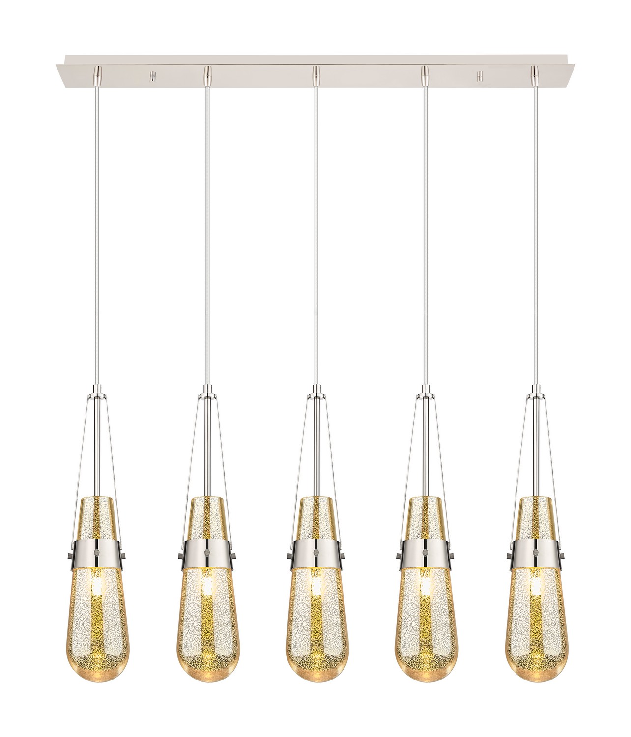 Five Light Linear Pendant by Innovations - Downtown Urban Collection, Polished Nickel Finish - 125-452-1P-PN-G452-4ME