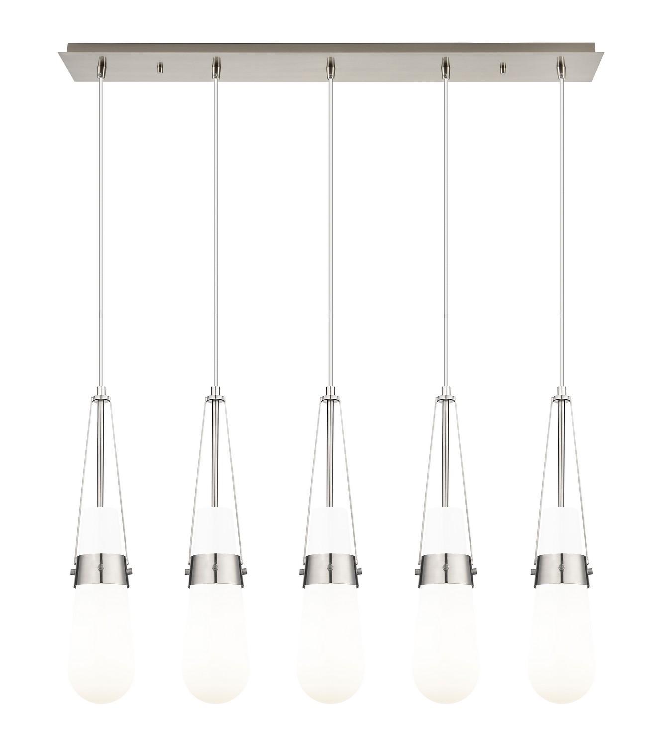 Five Light Linear Pendant by Innovations - Downtown Urban Collection, Brushed Satin Nickel Finish - 125-452-1P-SN-G452-4GWH
