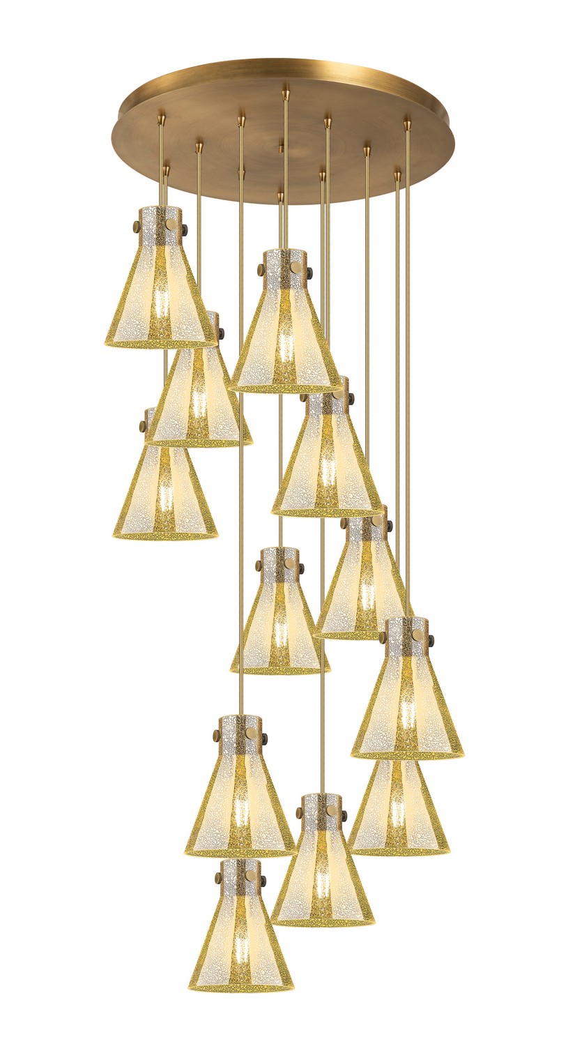 12 Light Pendant by Innovations - Downtown Urban Collection, Brushed Brass Finish - 126-410-1PS-BB-G411-8ME
