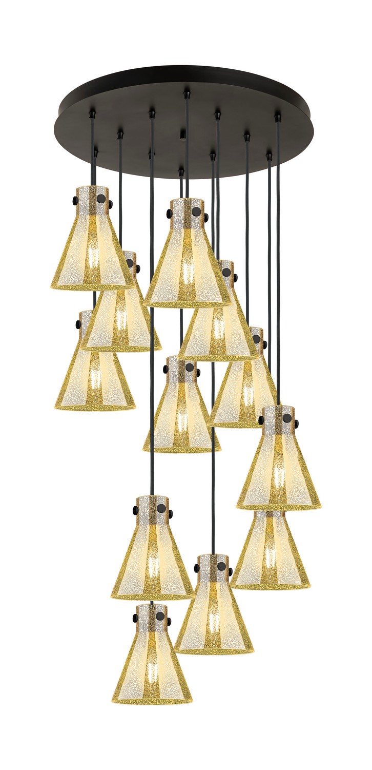 12 Light Pendant by Innovations - Downtown Urban Collection, Matte Black Finish - 126-410-1PS-BK-G411-8ME