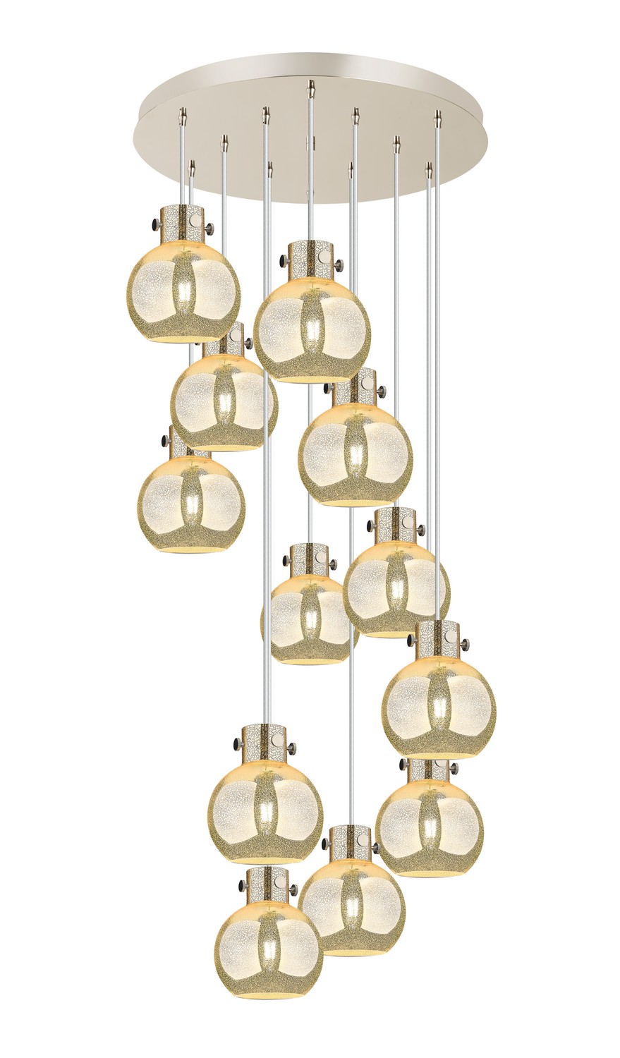 12 Light Pendant by Innovations - Newton Collection, Polished Nickel Finish - 126-410-1PS-PN-G410-8ME