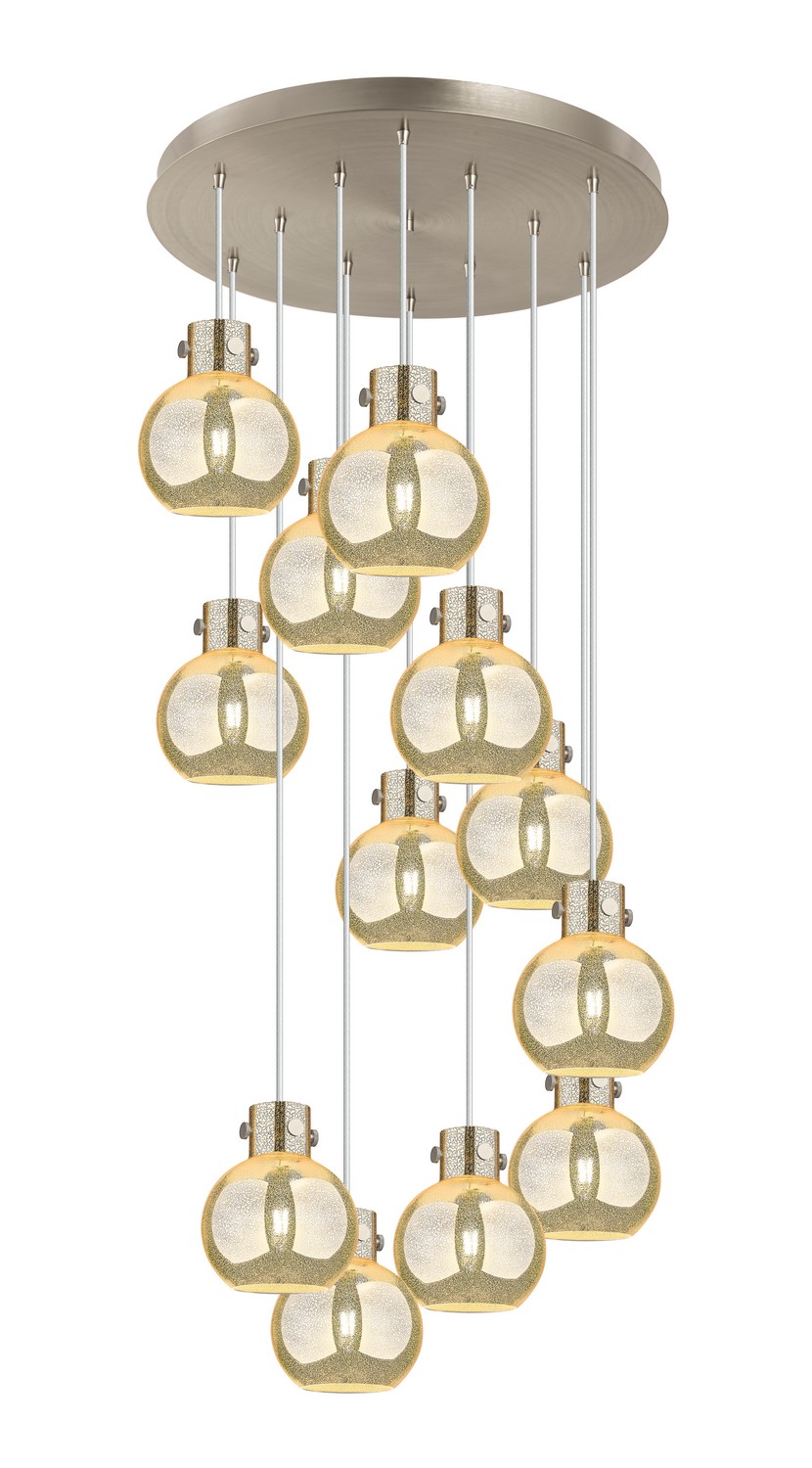 12 Light Pendant by Innovations - Newton Collection, Brushed Satin Nickel Finish - 126-410-1PS-SN-G410-8ME