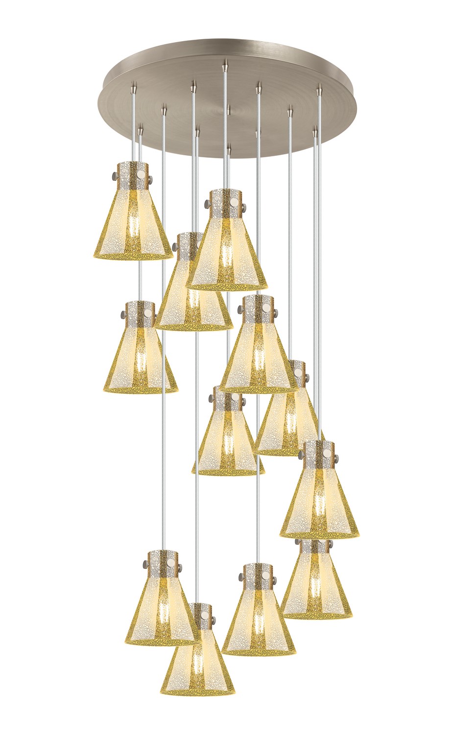12 Light Pendant by Innovations - Downtown Urban Collection, Brushed Satin Nickel Finish - 126-410-1PS-SN-G411-8ME