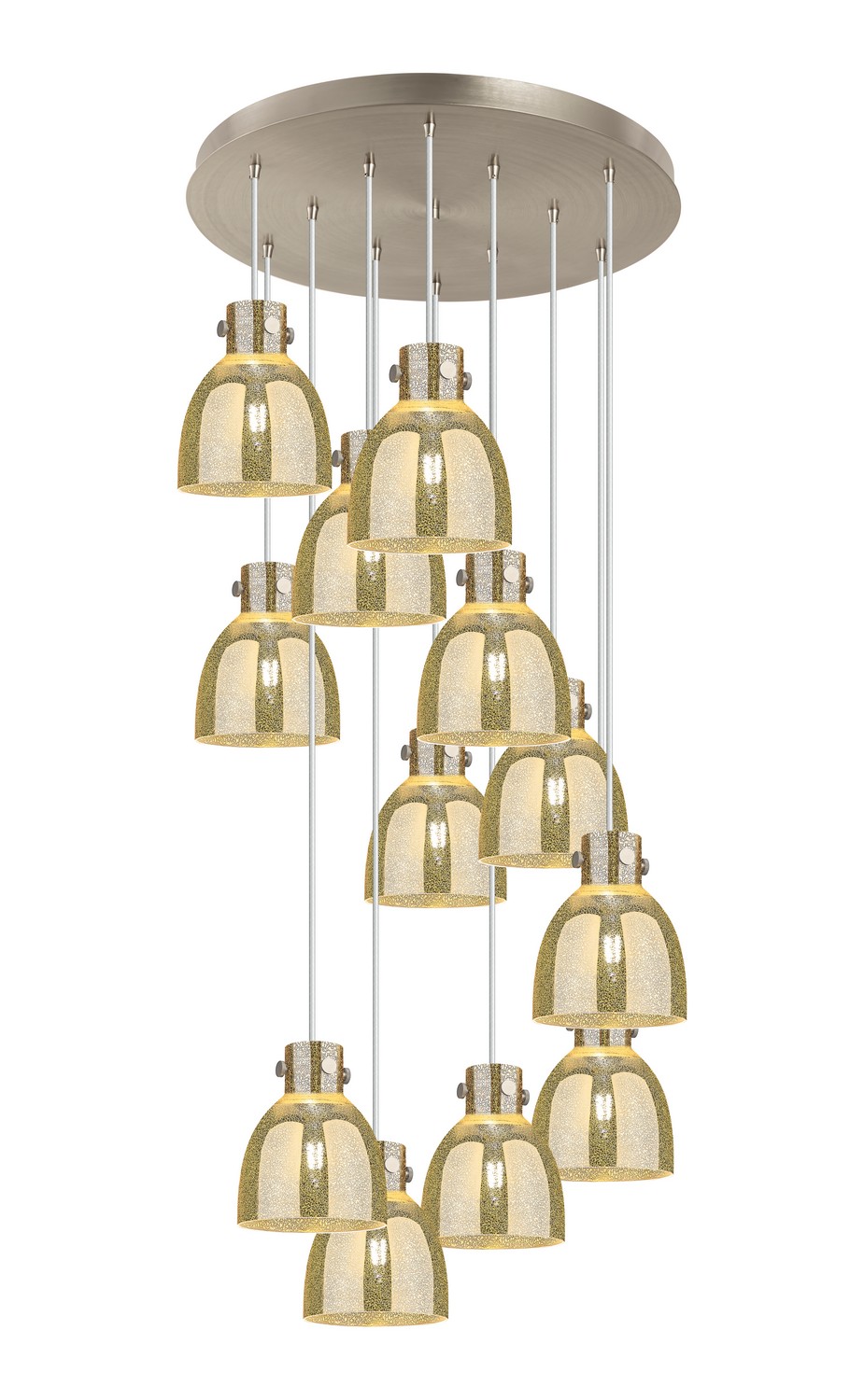 12 Light Pendant by Innovations - Downtown Urban Collection, Brushed Satin Nickel Finish - 126-410-1PS-SN-G412-8ME