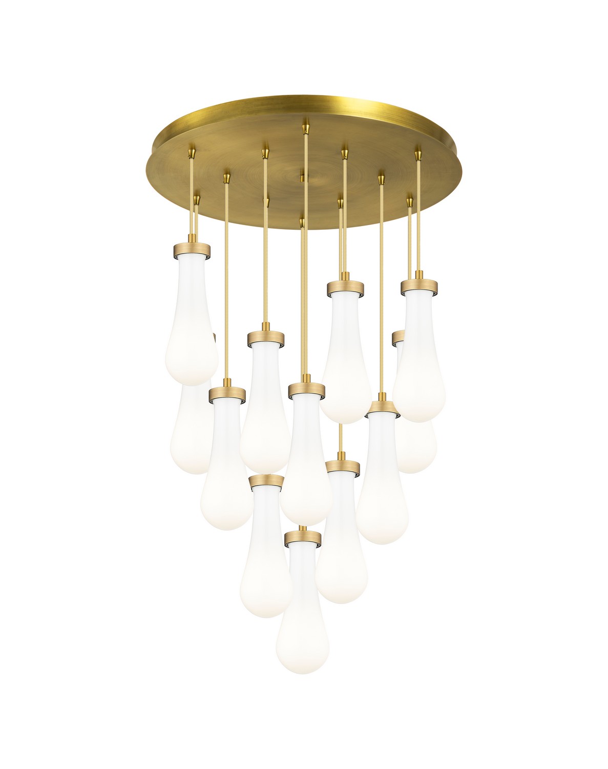 12 Light Pendant by Innovations - Downtown Urban Collection, Brushed Brushed Brass Finish - 126-451-1P-BB-G451-4GWH