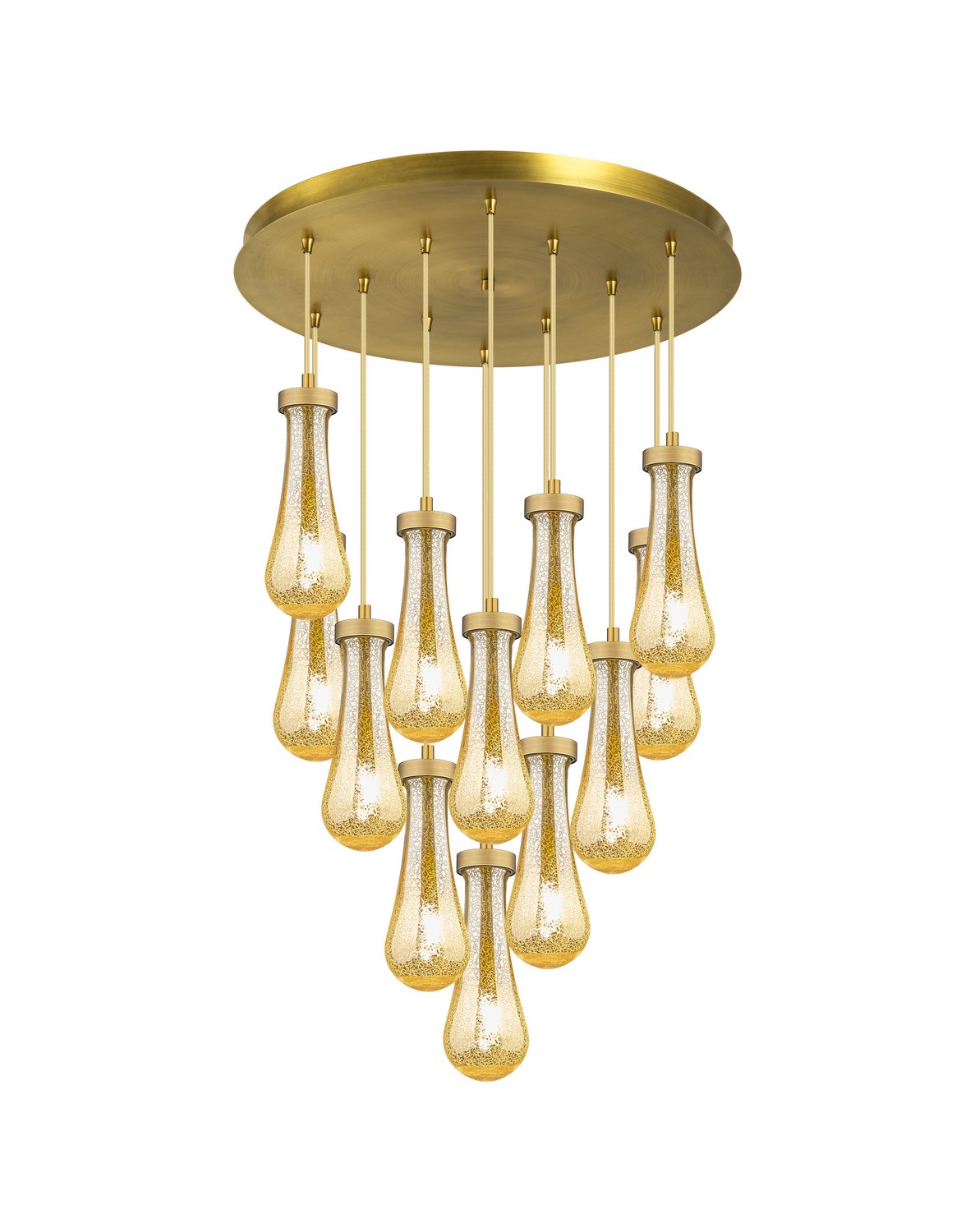 12 Light Pendant by Innovations - Downtown Urban Collection, Brushed Brushed Brass Finish - 126-451-1P-BB-G451-4ME