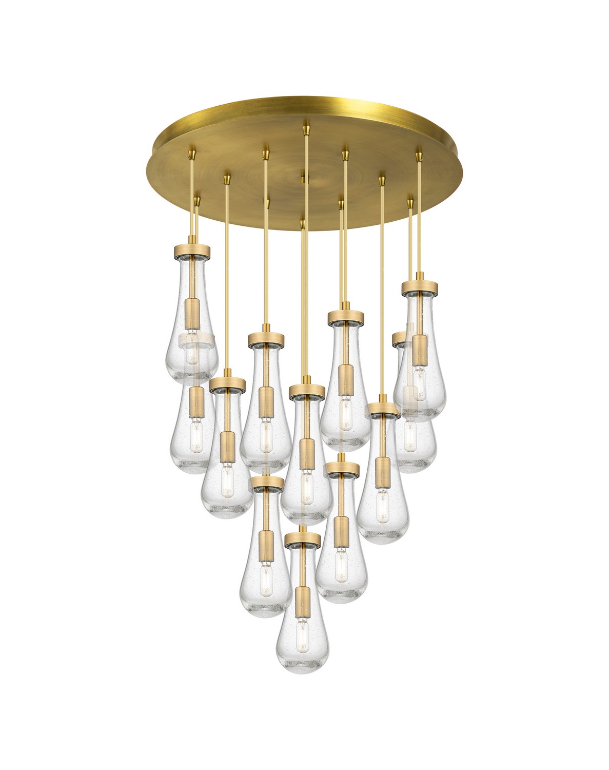 12 Light Pendant by Innovations - Downtown Urban Collection, Brushed Brushed Brass Finish - 126-451-1P-BB-G451-4SDY