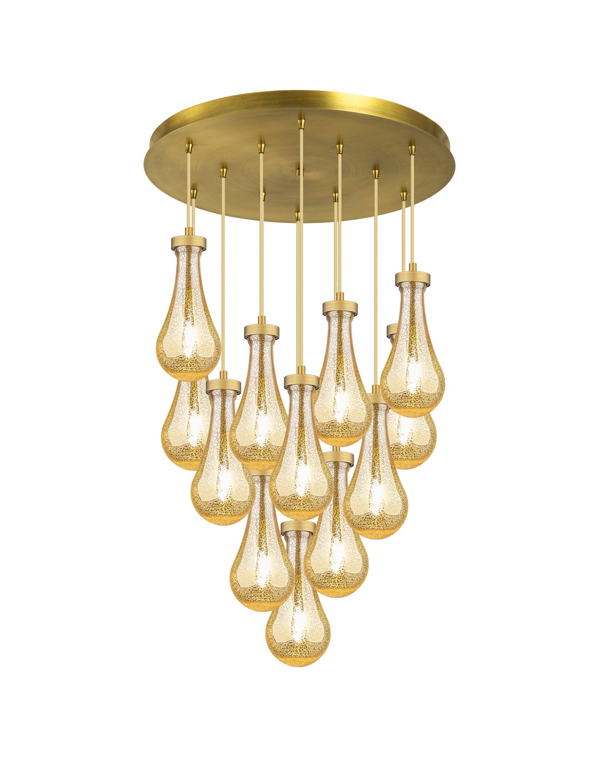 12 Light Pendant by Innovations - Downtown Urban Collection, Brushed Brass Finish - 126-451-1P-BB-G451-5ME