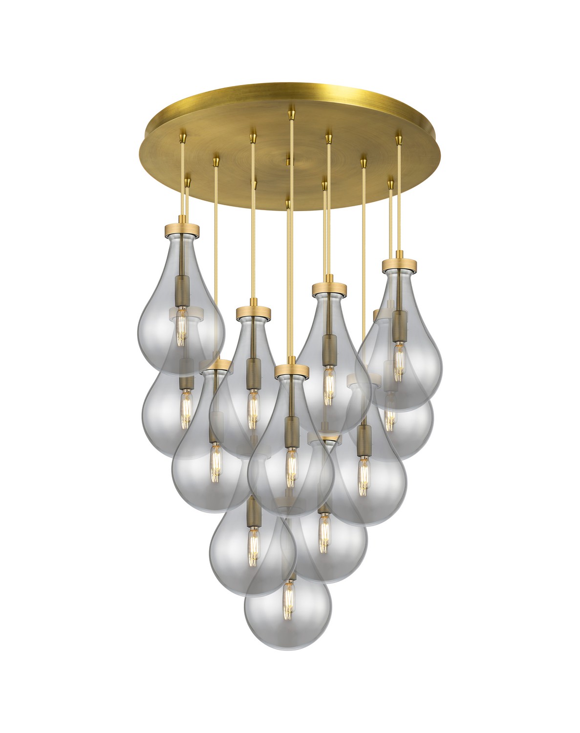12 Light Pendant by Innovations - Downtown Urban Collection, Brushed Brass Finish - 126-451-1P-BB-G451-7SM