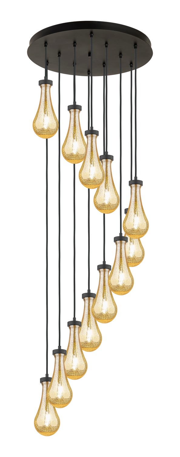 12 Light Pendant by Innovations - Downtown Urban Collection, Matte Black Finish - 126-451-1P-BK-G451-5ME