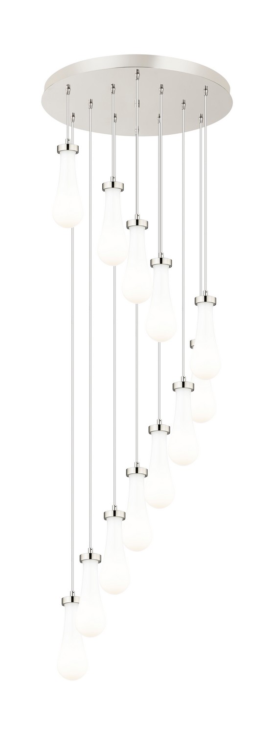 12 Light Pendant by Innovations - Downtown Urban Collection, Brushed Polished Nickel Finish - 126-451-1P-PN-G451-4GWH