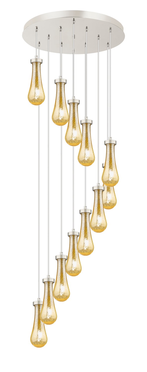 12 Light Pendant by Innovations - Downtown Urban Collection, Brushed Polished Nickel Finish - 126-451-1P-PN-G451-4ME