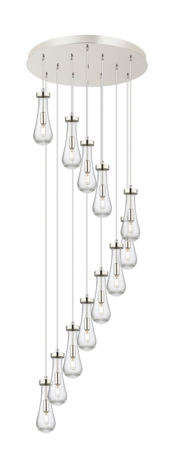 12 Light Pendant by Innovations - Downtown Urban Collection, Brushed Polished Nickel Finish - 126-451-1P-PN-G451-4SDY