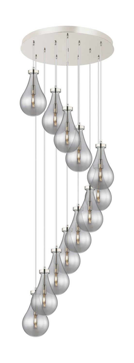 12 Light Pendant by Innovations - Downtown Urban Collection, Polished Nickel Finish - 126-451-1P-PN-G451-7SM