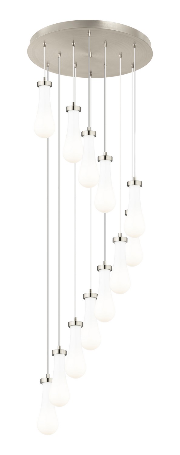 12 Light Pendant by Innovations - Downtown Urban Collection, Brushed Satin Nickel Finish - 126-451-1P-SN-G451-4GWH
