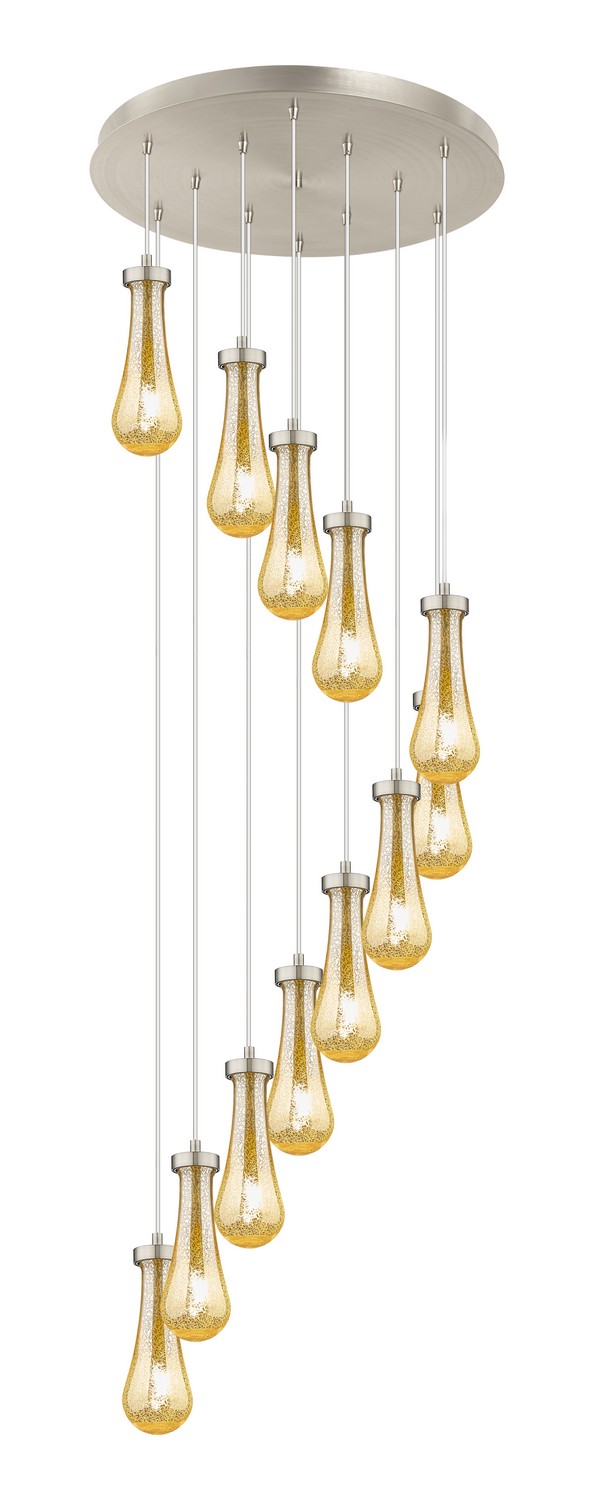 12 Light Pendant by Innovations - Downtown Urban Collection, Brushed Satin Nickel Finish - 126-451-1P-SN-G451-4ME