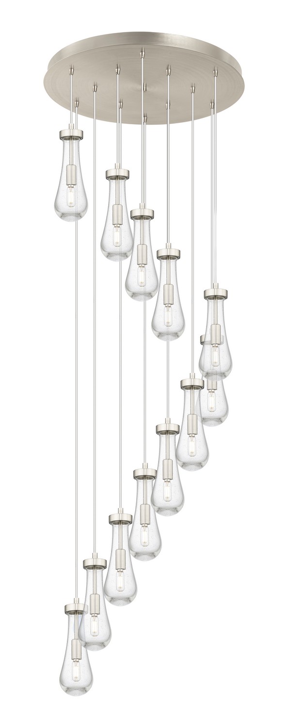 12 Light Pendant by Innovations - Downtown Urban Collection, Brushed Satin Nickel Finish - 126-451-1P-SN-G451-4SDY