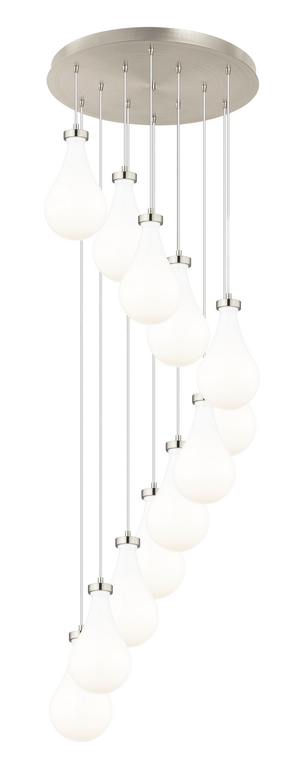12 Light Pendant by Innovations - Downtown Urban Collection, Brushed Satin Nickel Finish - 126-451-1P-SN-G451-7GWH